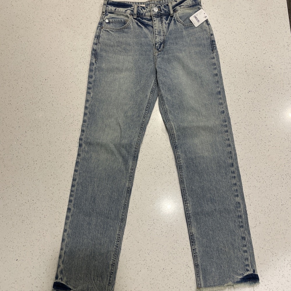NWT Anthropologie Pilcro The Vintage Straight Jeans Sz 26 Raw Hem